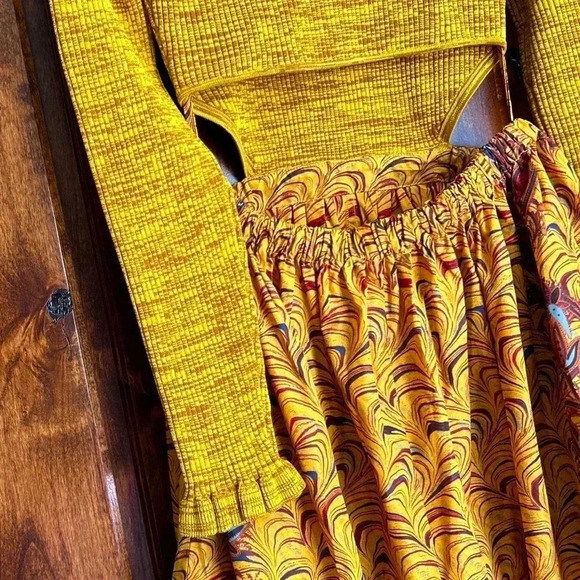 Ulla Johnson Marcellina Knit Taffeta Cutout Midi Dress Size 8 - Picture 9 of 17